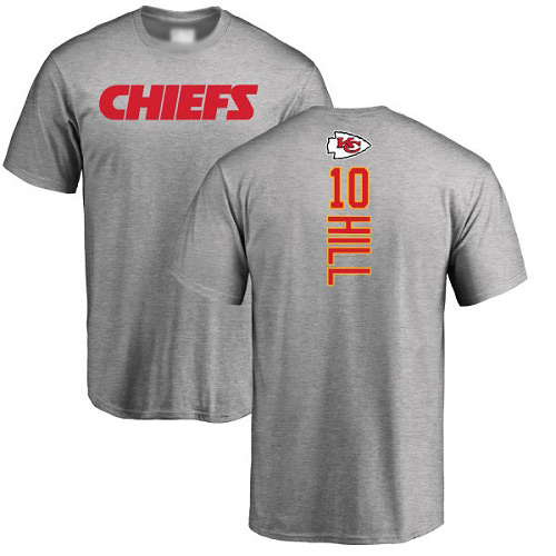 Men Kansas City Chiefs #10 Hill Tyreek Ash Backer T-Shirt